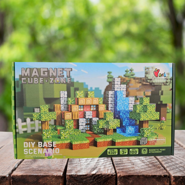Магнитен конструктор с кубчета, 100 части, Magnet Cube Zone – DIY Base Scenario 3 — 4sales Магнитен конструктор с кубчета, 100 части, Magnet Cube Zone – DIY Base Scenario 3