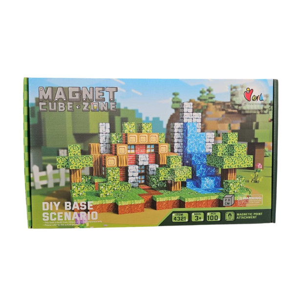 Магнитен конструктор с кубчета, 100 части, Magnet Cube Zone – DIY Base Scenario 1 — 4sales Магнитен конструктор с кубчета, 100 части, Magnet Cube Zone – DIY Base Scenario 1