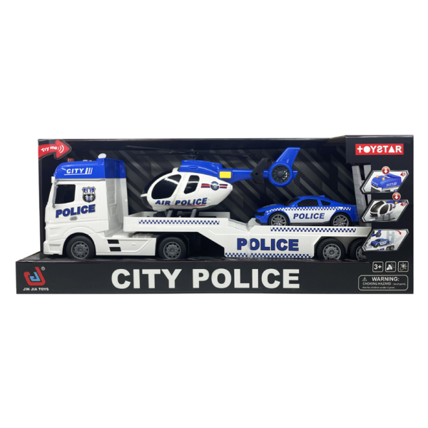 Автовоз с полицейски коли и хеликоптер, "City Police Transporter" 3