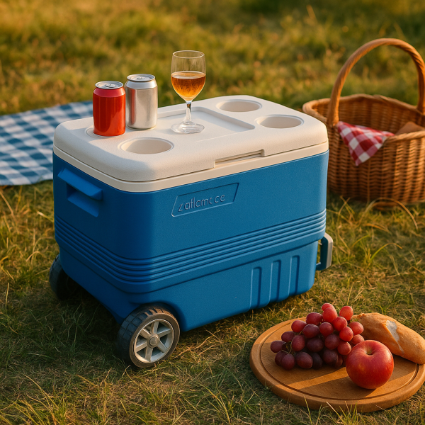 Хладилна кутия Atlantic 45L, пасивна, с табла/с колела 2