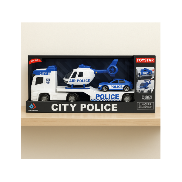 Автовоз с полицейски коли и хеликоптер, "City Police Transporter" 4