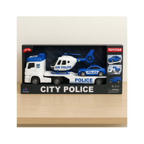 Автовоз с полицейски коли и хеликоптер, "City Police Transporter" 5