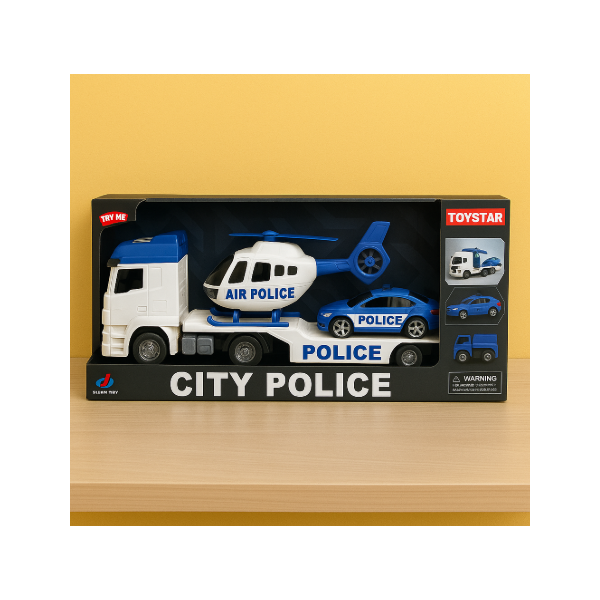Автовоз с полицейски коли и хеликоптер, "City Police Transporter"
