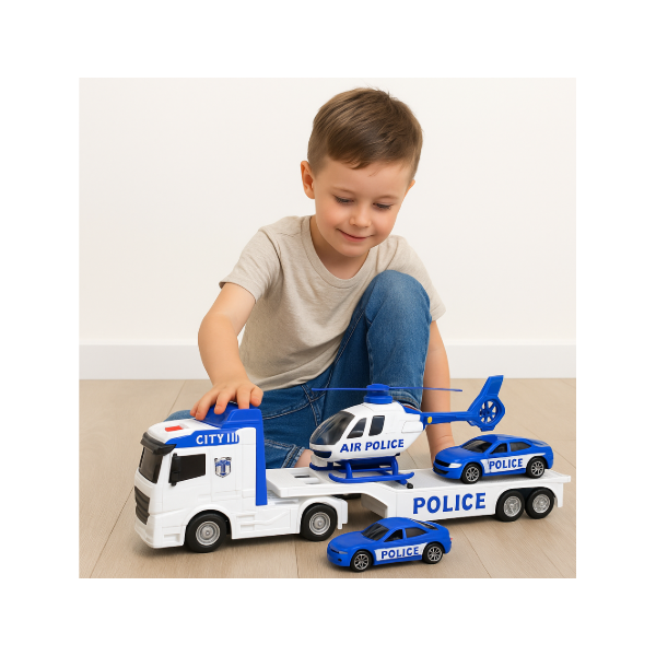 Автовоз с полицейски коли и хеликоптер, "City Police Transporter"