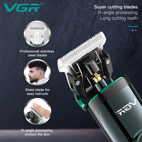 Безжична машинка за подстригване VGR V-671 с цифров дисплей, 2500 mAh батерия и мощен ротационен мотор 2