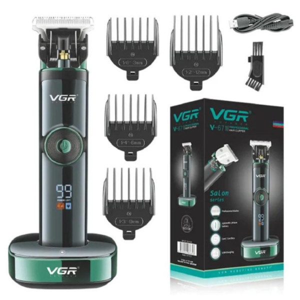 Безжична машинка за подстригване VGR V-671 с цифров дисплей, 2500 mAh батерия и мощен ротационен мотор 1