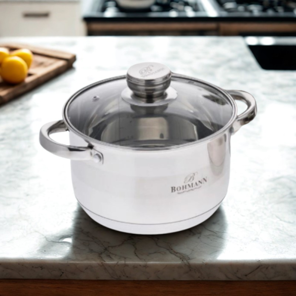 Тенджера от неръждаема стомана Bohmann BH 06-375-24/06-375-26. , с капак и термо дъно 2