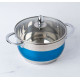 Комплект тенджери Bohmann BH 1818-08-AL – 8 части от висококачествена неръждаема стомана в елегантен син дизайн 5