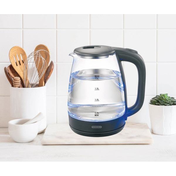 Стъклена електрическа кана Termomax TK3066, 1500W, 1.8 л. 4