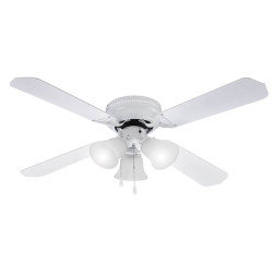 Таванен вентилатор с осветление Muhler MCF4262W N – 107 см, 4 перки, 3xE27, 55W, MDF