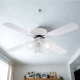 Таванен вентилатор с осветление Muhler MCF4262W N – 107 см, 4 перки, 3xE27, 55W, MDF 2