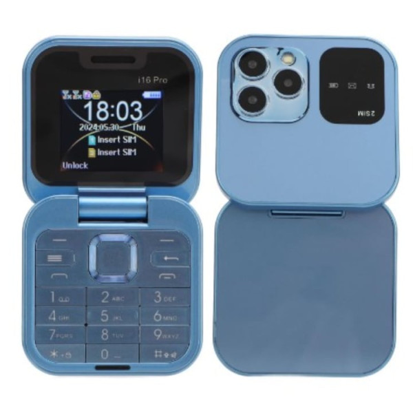 Сгъваем мобилен телефон i16 Pro – 2 SIM, камера, фенерче, FM радио 2