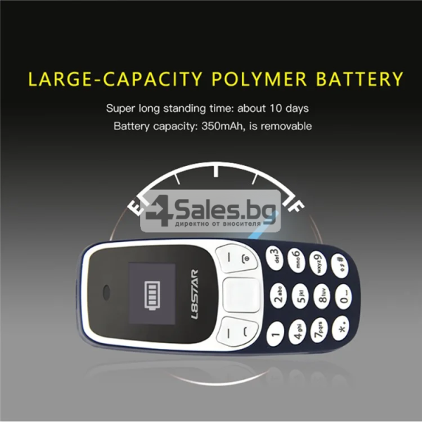 Мини GSM мобилен телефон L8STAR BM10, двусимов, Bluetooth, 2G, 0.66-инчов екран Dual SIM 7