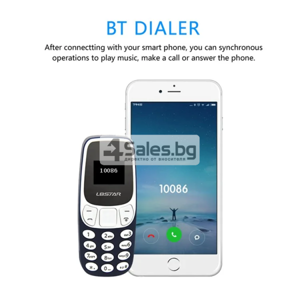 Мини GSM мобилен телефон L8STAR BM10, двусимов, Bluetooth, 2G, 0.66-инчов екран Dual SIM