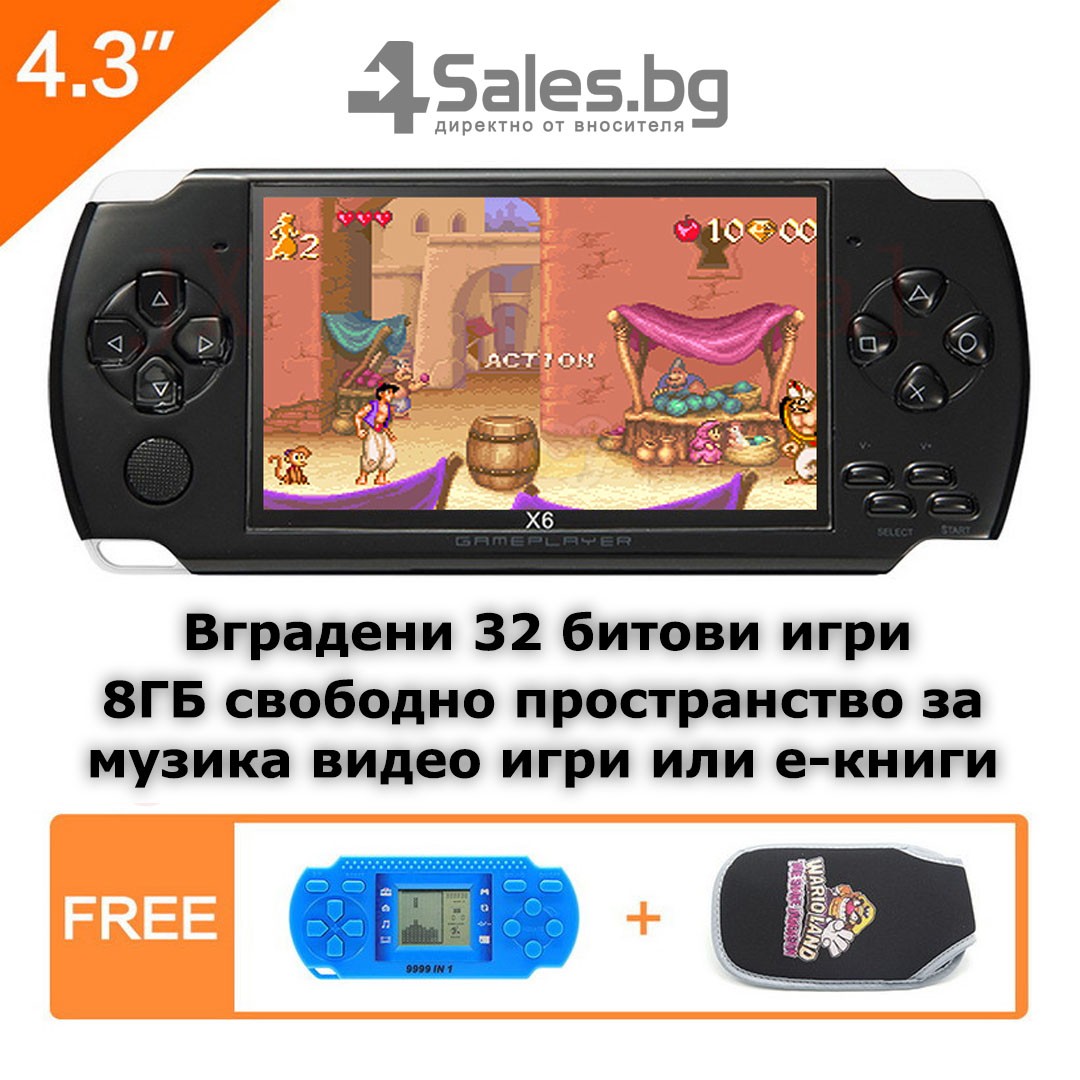 Конзола за игри с 8 GB памет, 4,3 инча дисплей PSP21 7