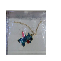 Детско колие Stitch с метална висулка, позлатена верижка