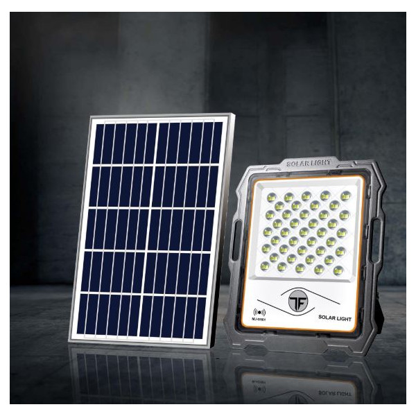 Мощен LED соларен прожектор с дистанционно, 300W, 236 LED, IP67 – Автономно осветление до 200 м²