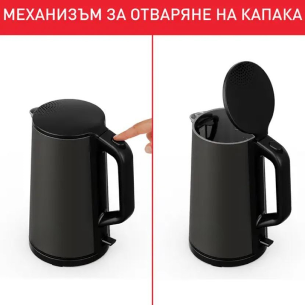Безжична електрическа кана Muhler WK-179D — с двуслойно покритие и капацитет 1,5 л