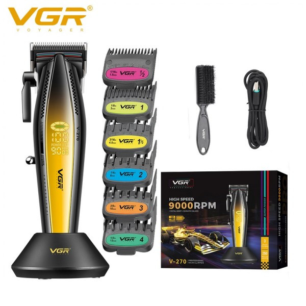 Професионална машинка за подстригване VGR 270 – Безжична, високоскоростна, с керамично острие и LED дисплей 2