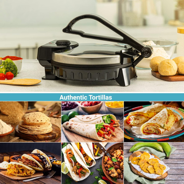 Преса за тортили и чапати 1200W  – автентични мексикански и индийски вкусове у дома за секунди! 7