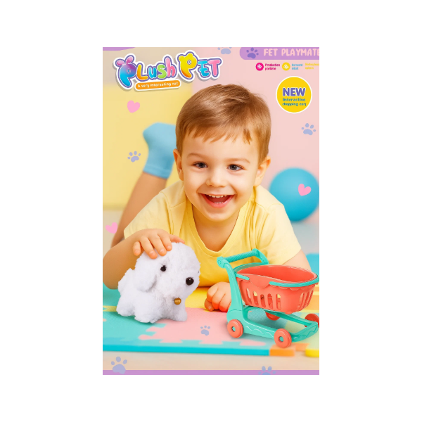 Плюшено кученце в пазарска количка 5