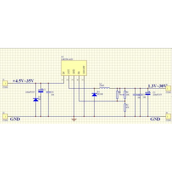 DC-DC понижаващ регулируем стабилизатор на напрежение 1.5V–35V | LM2596 | До 3A с радиатор 2