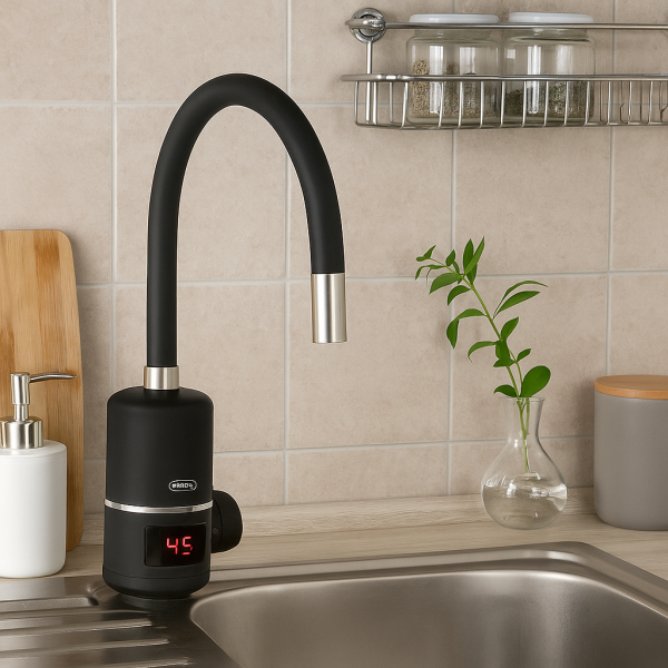 Нагревател за вода Rosberg R57100H, R57100HW, за стена/за плот, с гъвкав силиконов маркуч, 3300W 4