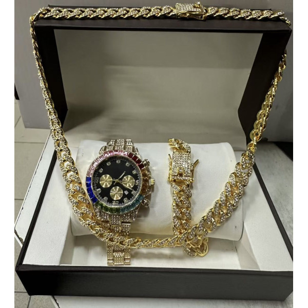 Луксозен комплект бижута - часовник, гривна и колие