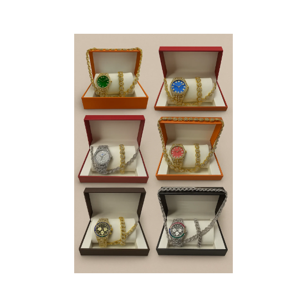 Луксозен комплект бижута - часовник, гривна и колие 1