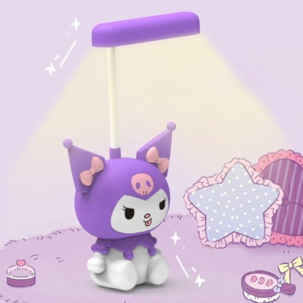 Акумулаторна LED нощна лампа Kuromi / My Melody с USB – Лилава / Черна 4
