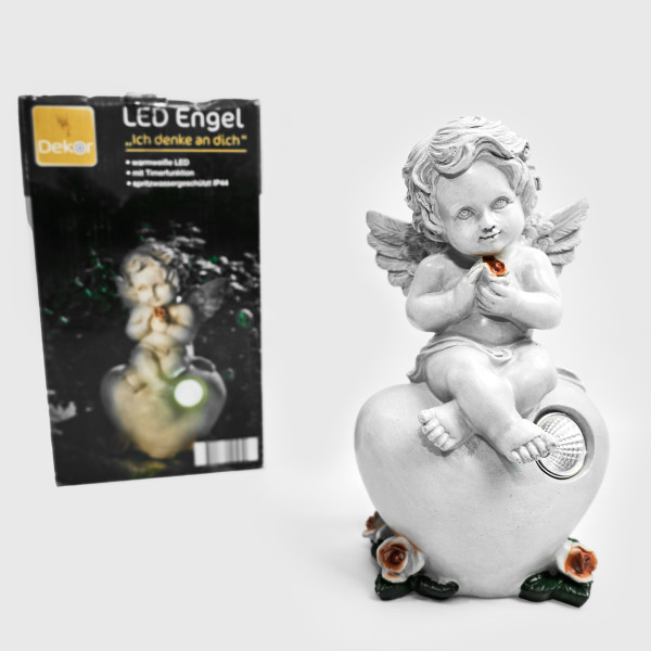 Светеща LED статуетка ангел In Ewiger Liebe, символ на вечна любов и спокойствие