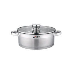Тенджера Voltz OV51210Q22, OV51210Q24, OV51210Q26, OV51210Q28, Плитка, Индукция. Неръждаема стомана
