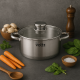 Тенджера Voltz OV51210Q22, OV51210Q24, OV51210Q26, OV51210Q28, Плитка, Индукция. Неръждаема стомана 2