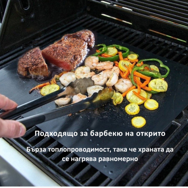 Незалепващи тефлонови подложки за барбекю от фибростъкло 5 броя TV746 2
