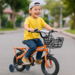 Детски велосипед с противоплъзгащи се гуми и помощни колела C BIKE2