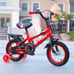 Детски велосипед с кош, помощни колела и два вида спирачки C BIKE1