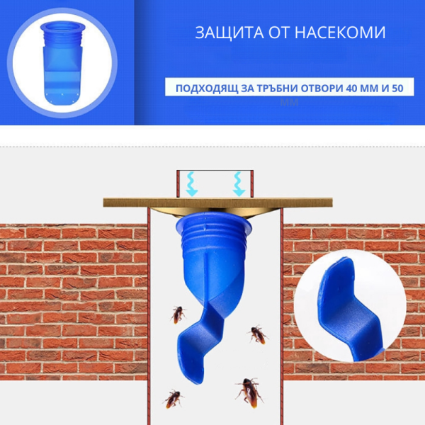 Тапа за сифон против миризми и хлебарки TV903 2