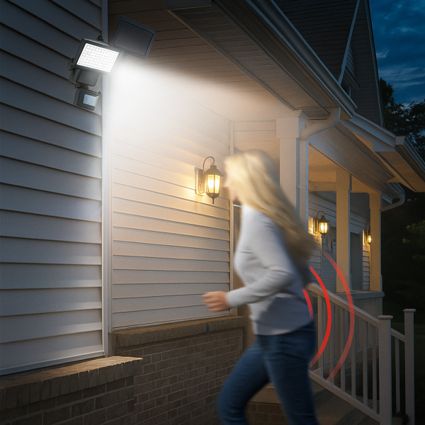 Соларен  градински прожектор 60 LED и сензор за движение - H LED12