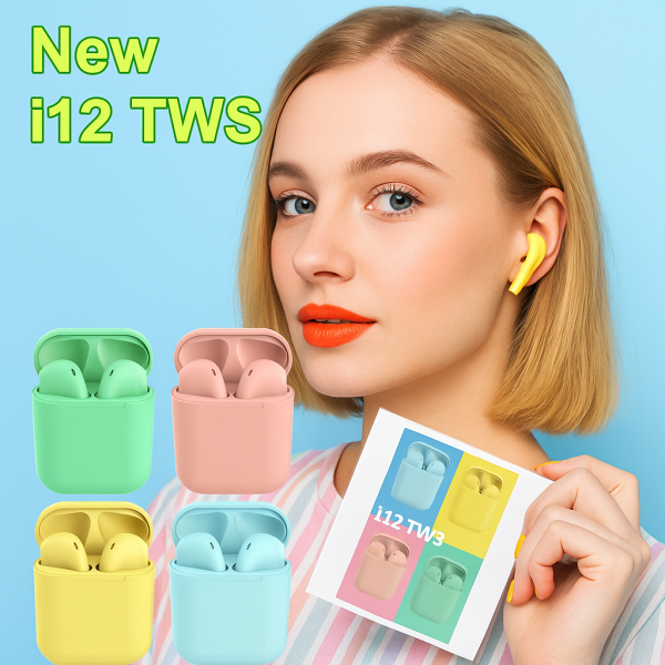 Безжични слушалки Inpods i12 TWS с цветен дизайн и управление чрез докосване EP39 2
