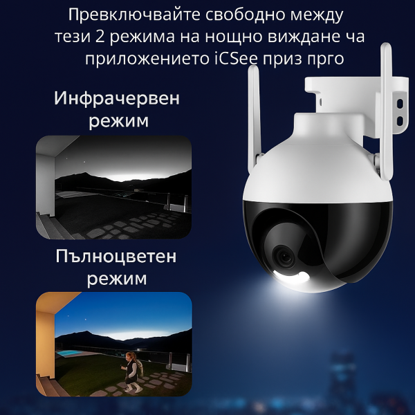 Куполна IP WIFI безжична камера за видеонаблюдение,6MP 7