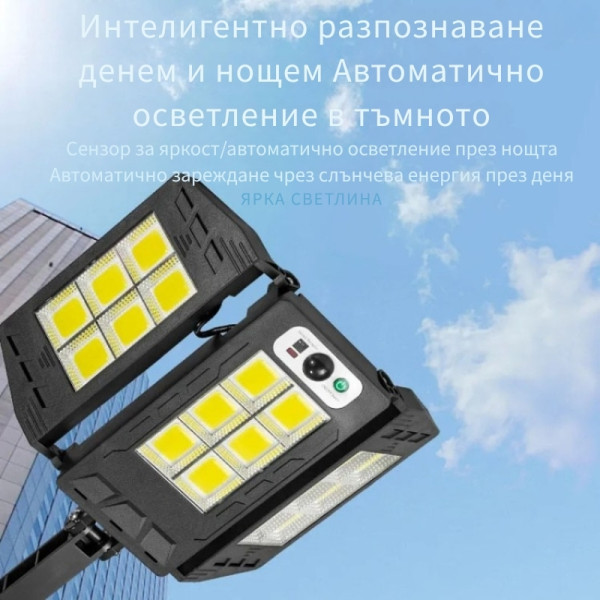 Интегрирана сгъваема соларна стенна лампа W796-9 с дистанционно управление