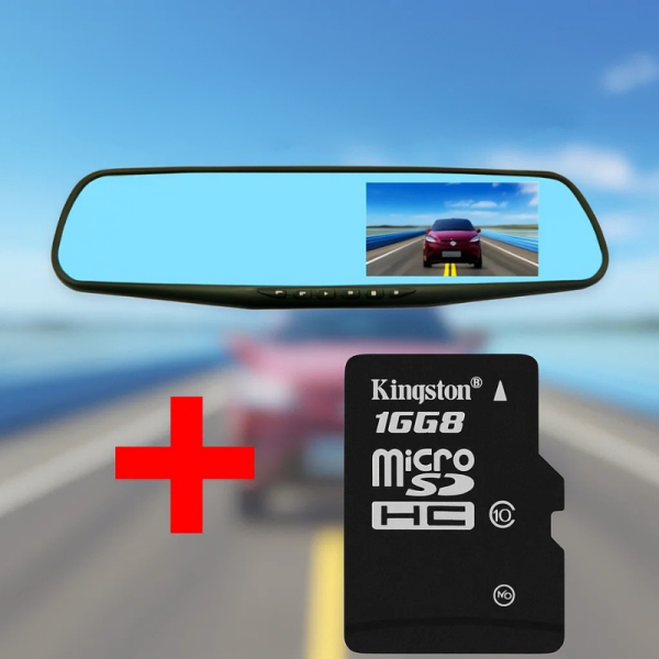 Видеорегистратор огледало за задно виждане - 4.3 инча +Карта памет Micro SD 16GB 1 — 4sales Видеорегистратор огледало за задно виждане - 4.3 инча +Карта памет Micro SD 16GB 1