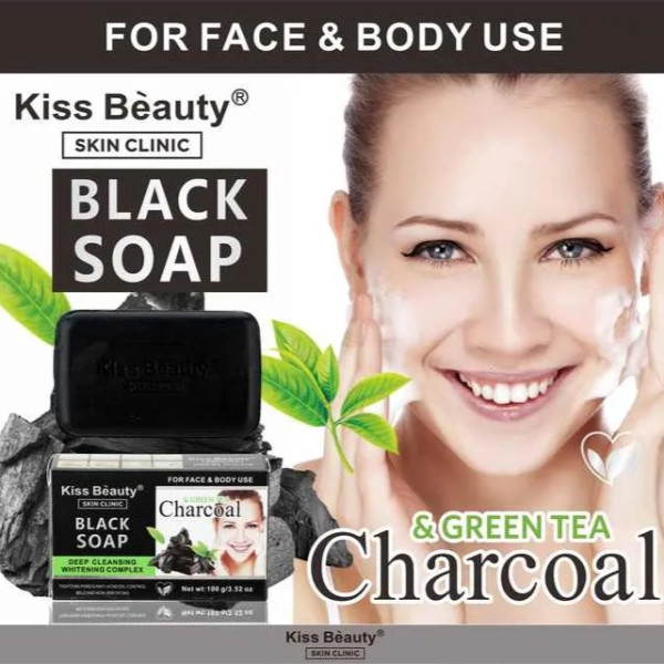 Сапун за лице и тяло с активен въглен и зелен чай – Kiss Beauty Black Soap 6
