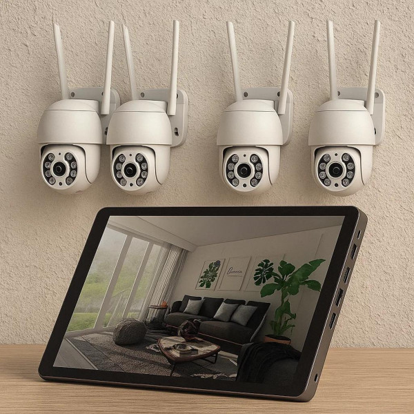Безжичен WiFi комплект с 4 камери 4К Ultra HD+DVR за видеонаблюдение 1 — 4sales Безжичен WiFi комплект с 4 камери 4К Ultra HD+DVR за видеонаблюдение 1