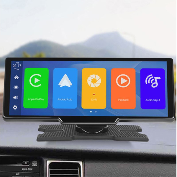 Мултимедия CarPlay Android/iOS Auto H105V 10.26" – безжичен смарт екран с Android Auto, Bluetooth и универсална стойка