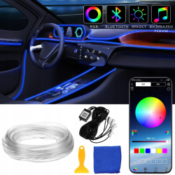 Осветление за интериор на автомобил RGB LED с Bluetooth управление и музикален режим