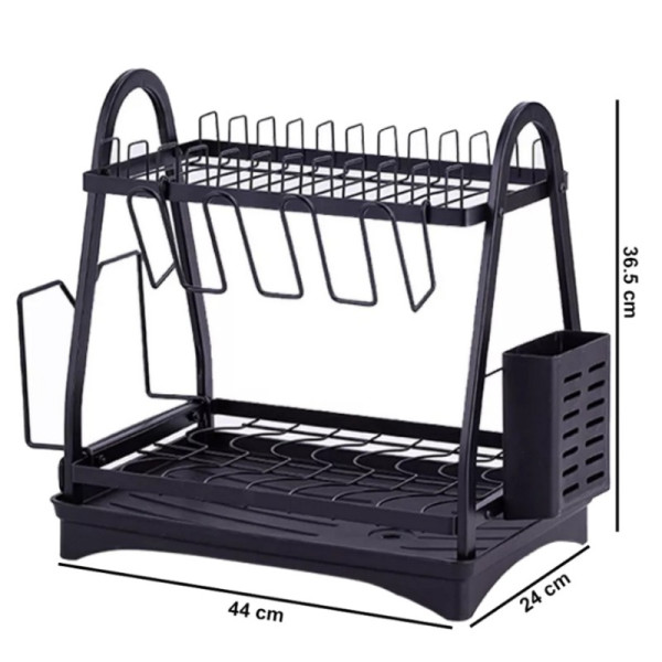 Сушилник на две нива с преливник Dish rack MZY-1032B, IN-417D
