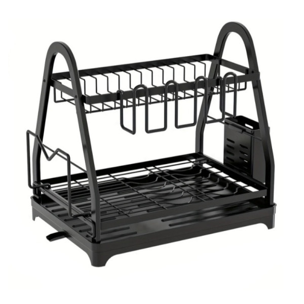 Сушилник на две нива с преливник Dish rack MZY-1032B, IN-417D 4