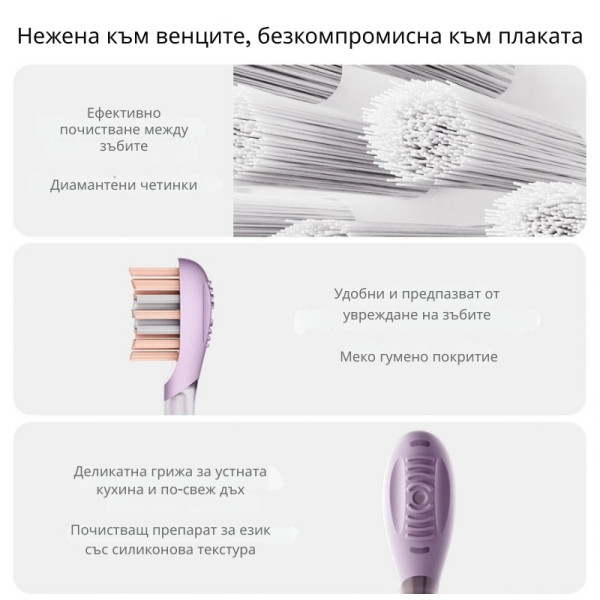Електрическа четка за зъби Oclean X Ease Pro, 1бр. накрайник, 5 режима 6 — 4sales Електрическа четка за зъби Oclean X Ease Pro, 1бр. накрайник, 5 режима 6