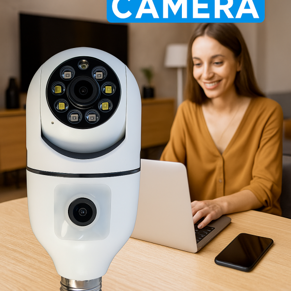 WiFi двойна IP камера за фасунга – Full HD 1080P, 355° въртене, нощно виждане и двупосочно аудио 6